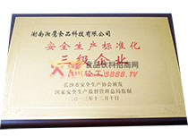 安全生產(chǎn)標(biāo)準(zhǔn)三級企業(yè)