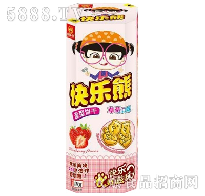 谷部一族快樂(lè)熊造型餅干草莓口味49g