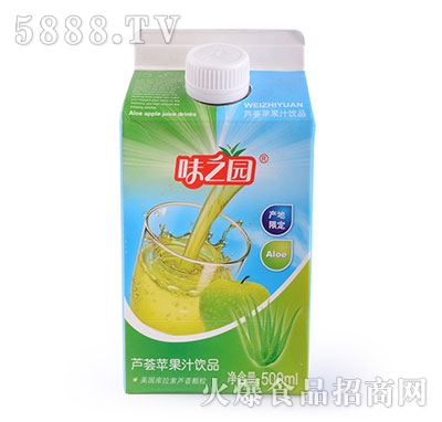 味之園蘆薈蘋果汁500ml盒裝