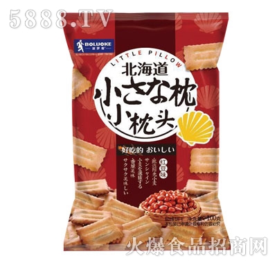 波羅客小小枕頭韌性餅干紅豆味100g