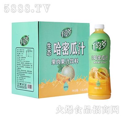 千喜多生態(tài)哈密瓜果肉果汁1.5L×6瓶