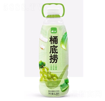 桶底撈青提+蘆薈+椰果復(fù)合果蔬汁飲料