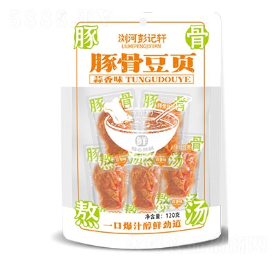 彭記軒豚骨豆頁蒜香味休閑零食120g