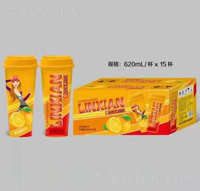 龐迪杯裝飲品果粒蜜橙果汁飲料620ml×15杯