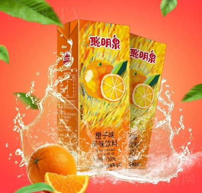 聰明泉果味飲料利樂(lè)包果汁招商代理橙子味風(fēng)味飲料250ml