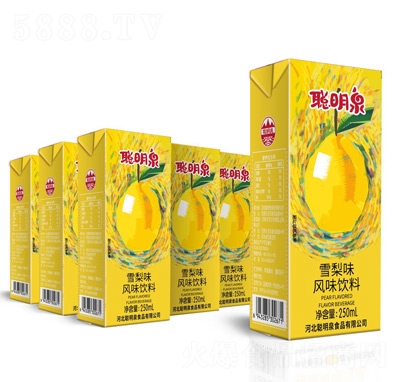聰明泉果味飲料利樂(lè)包果汁招商代理雪梨味風(fēng)味飲料250ml盒裝