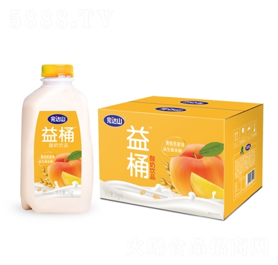 完達(dá)山益桶酸奶飲品黃桃酸奶益生菌發(fā)酵1kgX6瓶