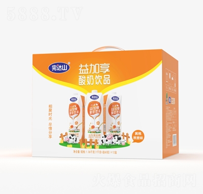 完達(dá)山益加享酸奶飲品黃桃燕麥味1.06千克X12盒招商