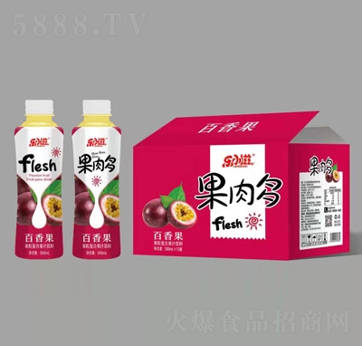 樂(lè)小滋果肉多百香果果粒復(fù)合果汁飲料500mlX15