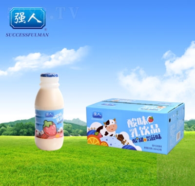 強(qiáng)人酸酸乳草莓味260ml4支6排
