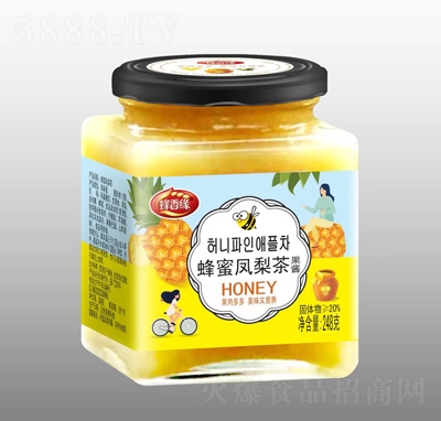 蜂香緣蜂蜜鳳梨茶休閑飲品招商果醬沖飲品248克