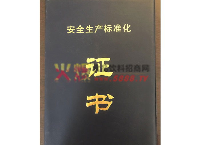 安全生產標準化證書