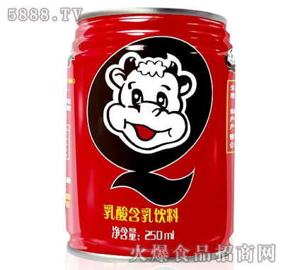 250mlQQ牛仔乳酸含乳飲料（紅罐）