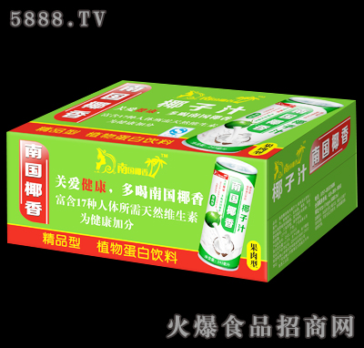 245mLX24罐南國椰香-綠版椰子汁（果肉型）箱裝