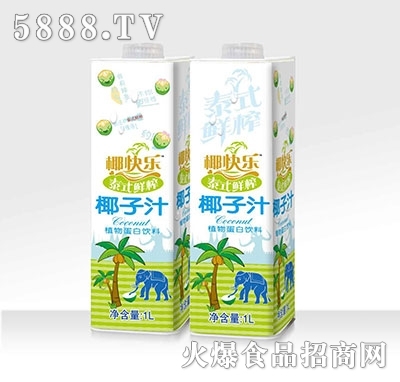 椰快樂(lè)泰式鮮榨椰子汁植物蛋白飲料1升