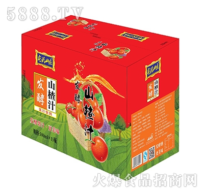 500mLx15瓶龍興山莊發(fā)酵山楂汁箱裝