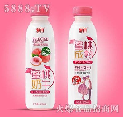 愛雨蜜桃牛奶500ml