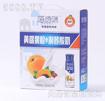 嗒詩(shī)咪黃桃果粒酸奶280mlx10