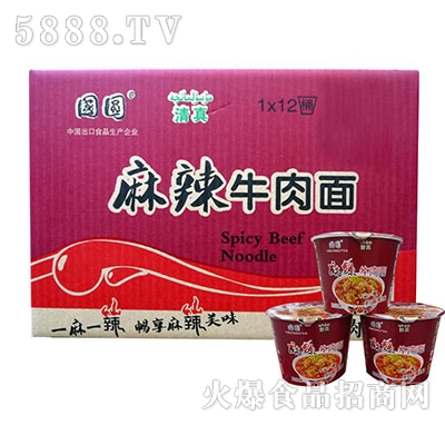 國(guó)圓麻辣牛肉面桶裝1x12
