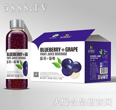 418ml×12玉川果先生水杯藍莓葡萄汁飲料