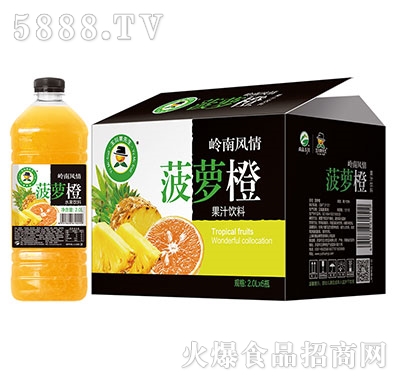2L×6玉川果先生菠蘿橙水果飲料