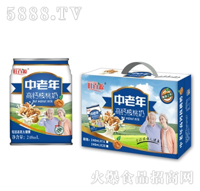 旺百源中老年高鈣核桃奶