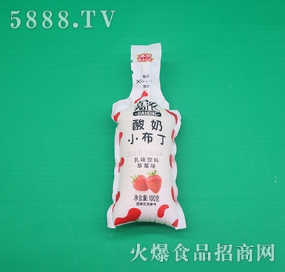 嘉濃酸奶小布丁乳味飲料草莓味100克