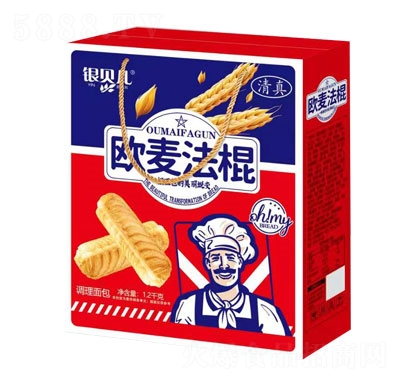 銀貝兒清真歐麥法棍調(diào)理面包1.2kg