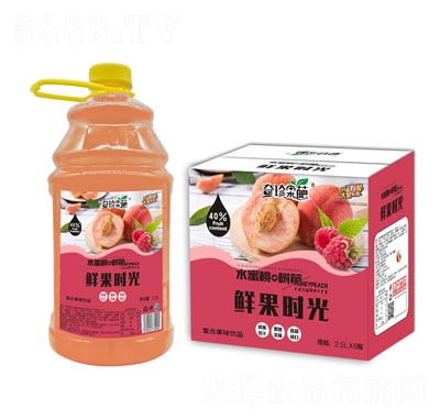 奇珍菓葩水蜜桃+樹莓復合果味飲品2.5LX6