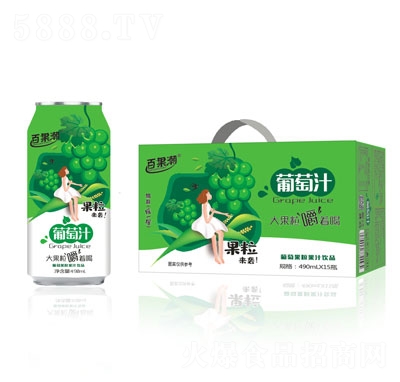 百果潮葡萄果粒果汁飲品490mlX15