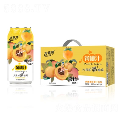 百果潮黃桃果粒果汁飲品490mlX15