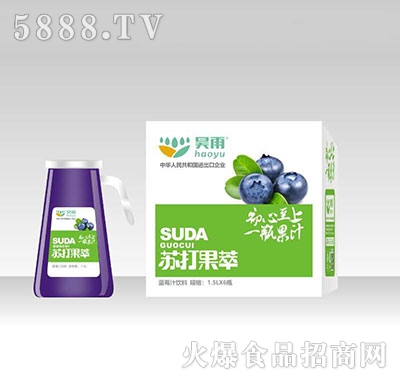 昊雨蘇打果萃藍(lán)莓汁飲料1.5L×6瓶