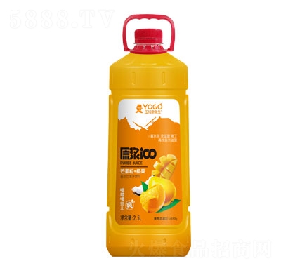 玉川果先生芒果粒+椰果復合芒果汁飲料2.5L