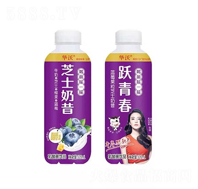 華沃藍莓果粒芝士奶昔乳酸菌飲品520ml