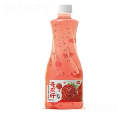 京智源奇亞籽草莓果粒果汁飲料500ml