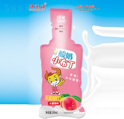 旺運(yùn)娃酸奶小布丁乳酸菌飲品水蜜桃味100ml