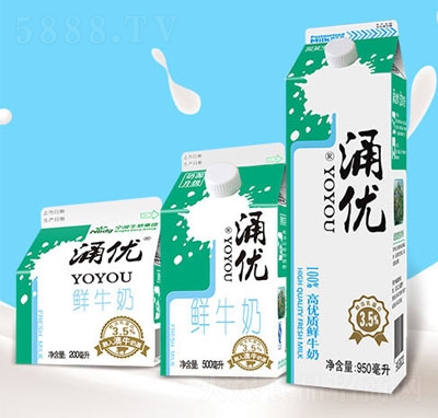 涌優(yōu)鮮牛奶屋頂盒牛奶招商