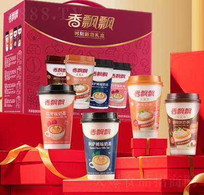 香飄飄時刻新意禮盒裝16杯經(jīng)典整箱裝杯裝奶茶代餐早餐