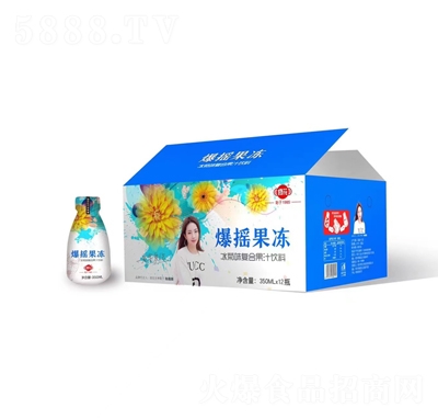 修花爆搖果凍冰菊味復(fù)合果汁飲料350mlX12瓶招商代理