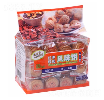 鴻達(dá)紅棗核桃風(fēng)味酥性餅干500g