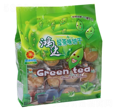 鴻達(dá)綠茶味酥性餅干400g