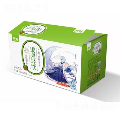 明好果果輕飲風(fēng)味飲料果味飲料招商代理批發(fā)450ml×15騰訊動漫簽約蘋果味