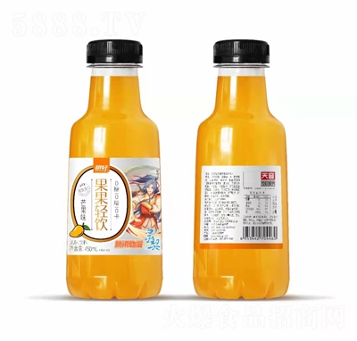 明好果果輕飲風(fēng)味飲料果味飲料招商代理批發(fā)450ml騰訊動漫簽約芒果味