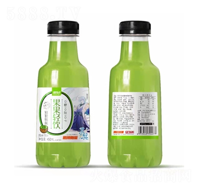 明好果果輕飲風(fēng)味飲料果味飲料招商代理批發(fā)450ml騰訊動漫簽約獼猴桃味