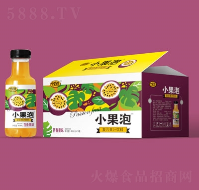 小奶包小果泡復(fù)合果汁2022飲料招商代理百香果味450ml×15瓶