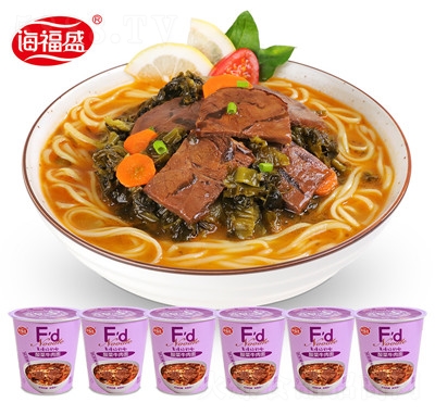 海福盛方便面非油炸凍干面整箱6杯裝沖泡即食速食酸菜牛肉面夜宵