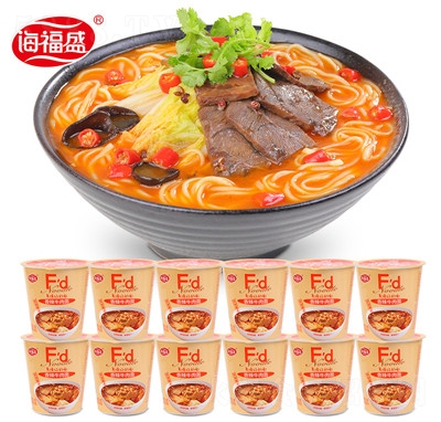 海福盛方便面非油炸牛肉面整箱12杯代餐凍干速食杯面夜宵泡面香辣
