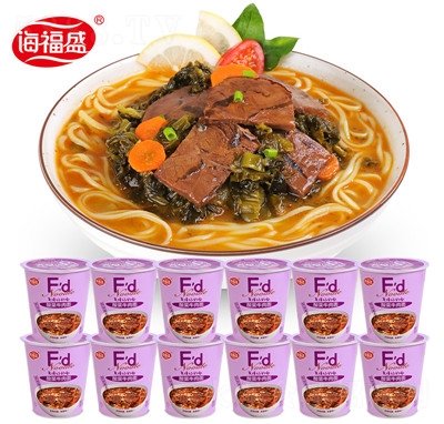 海福盛方便面非油炸牛肉面整箱12杯代餐凍干速食杯面夜宵泡面酸菜牛肉面