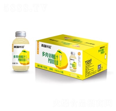 318ml×15瓶麥瑞米諾多肉雙柚汁飲料玻璃瓶裝
