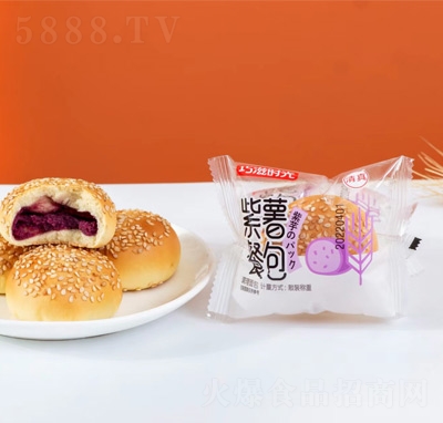 巧滋時光清真面包招商代理紫薯餐包散裝